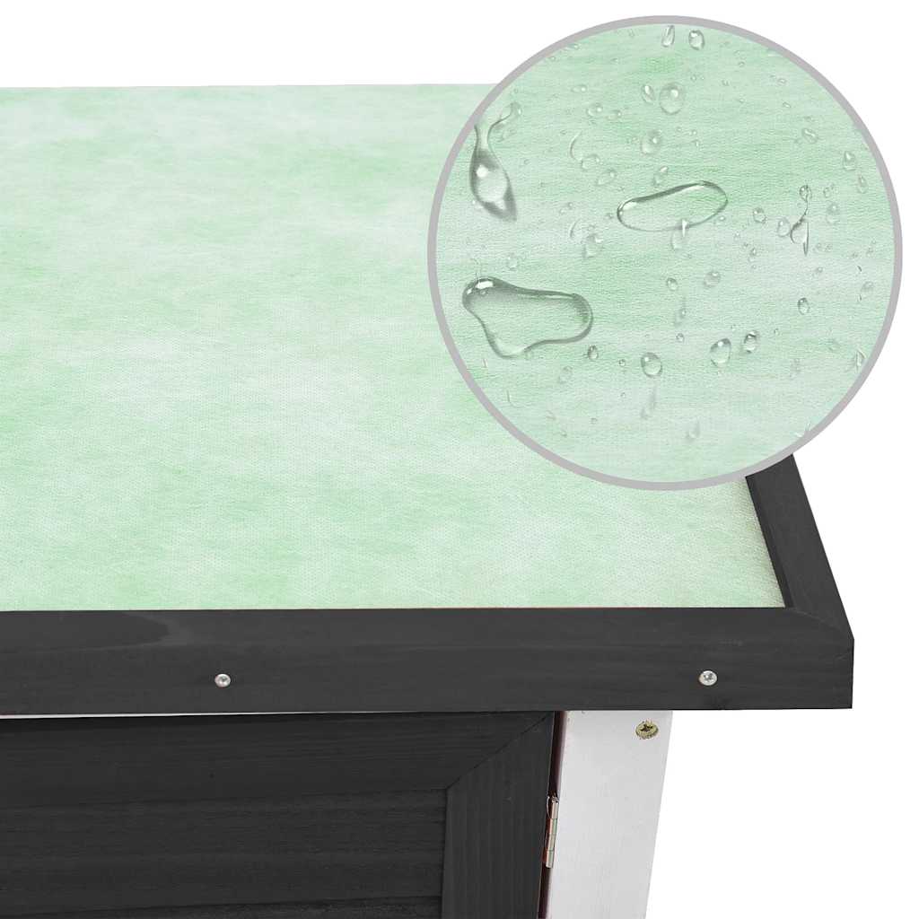 vidaXL Outdoor Rabbit Hutch 1 Door Grey Wood