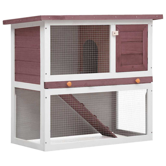 vidaXL Outdoor Rabbit Hutch 1 Door Brown Wood