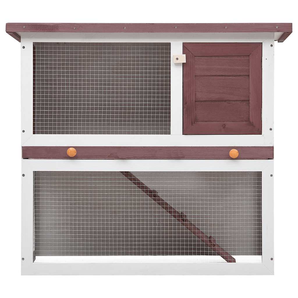 vidaXL Outdoor Rabbit Hutch 1 Door Brown Wood