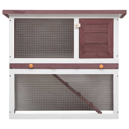 vidaXL Outdoor Rabbit Hutch 1 Door Brown Wood
