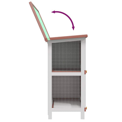 vidaXL Outdoor Rabbit Hutch 4 Doors Brown Wood