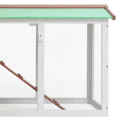 vidaXL Outdoor Large Rabbit Hutch Brown and White 145 x 45 x 84 Wood