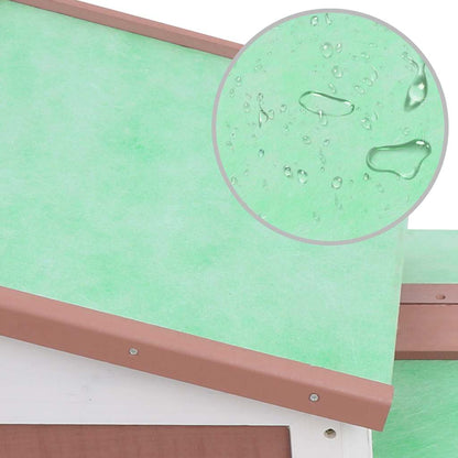 vidaXL Outdoor Large Rabbit Hutch Brown and White 145 x 45 x 84 Wood