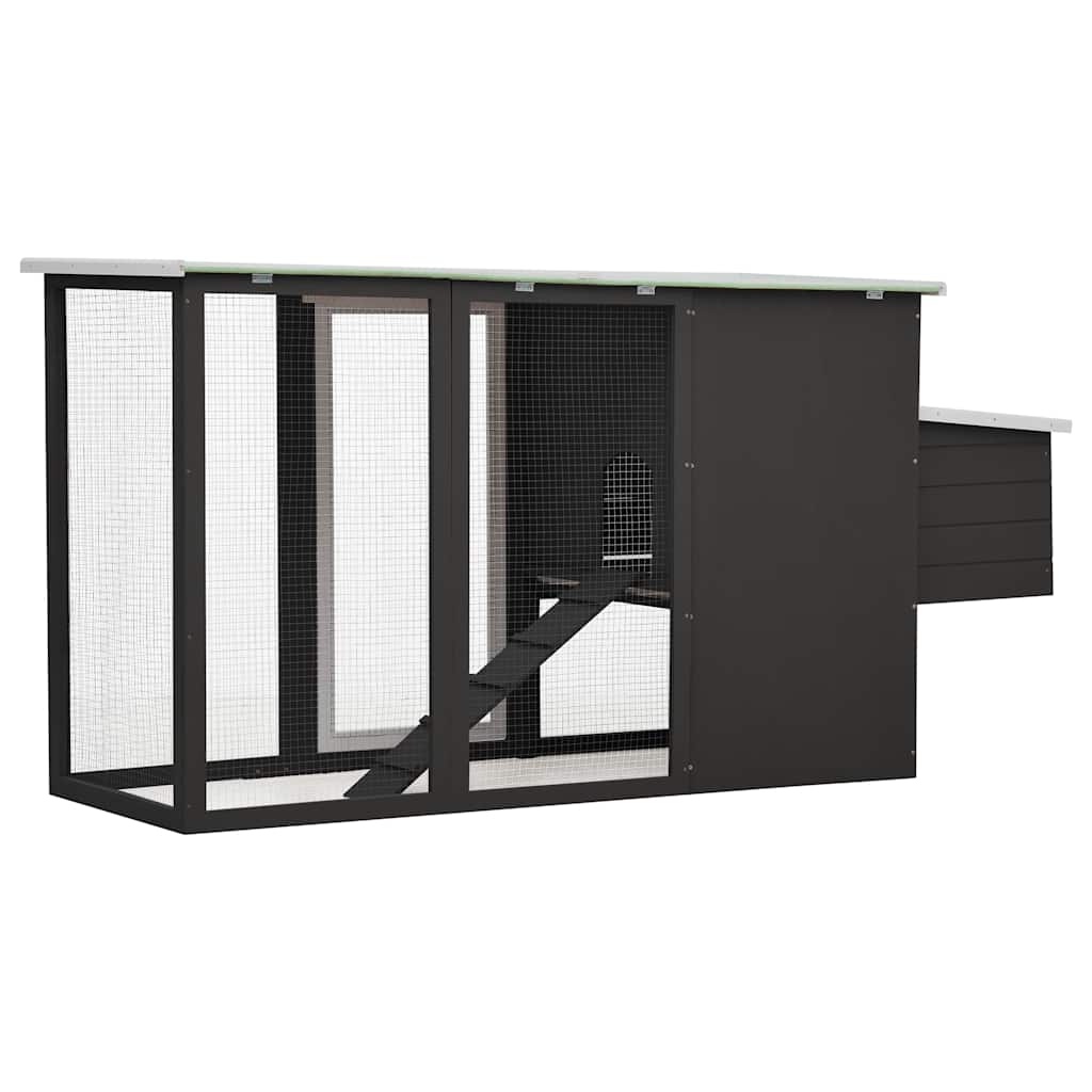 vidaXL Outdoor Chicken Cage Hen House with 1 Egg Cage Grey Wood