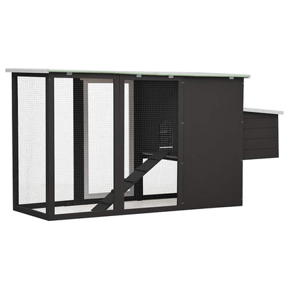 vidaXL Outdoor Chicken Cage Hen House with 1 Egg Cage Grey Wood