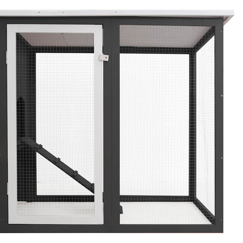 vidaXL Outdoor Chicken Cage Hen House with 1 Egg Cage Grey Wood