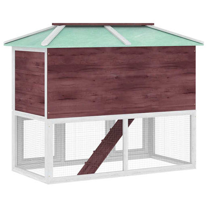 vidaXL Animal Rabbit Cage Double Floor Brown Wood