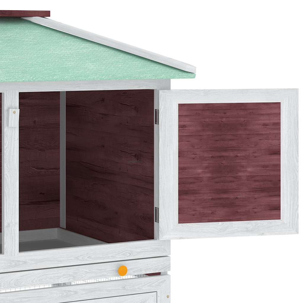 vidaXL Animal Rabbit Cage Double Floor Brown Wood