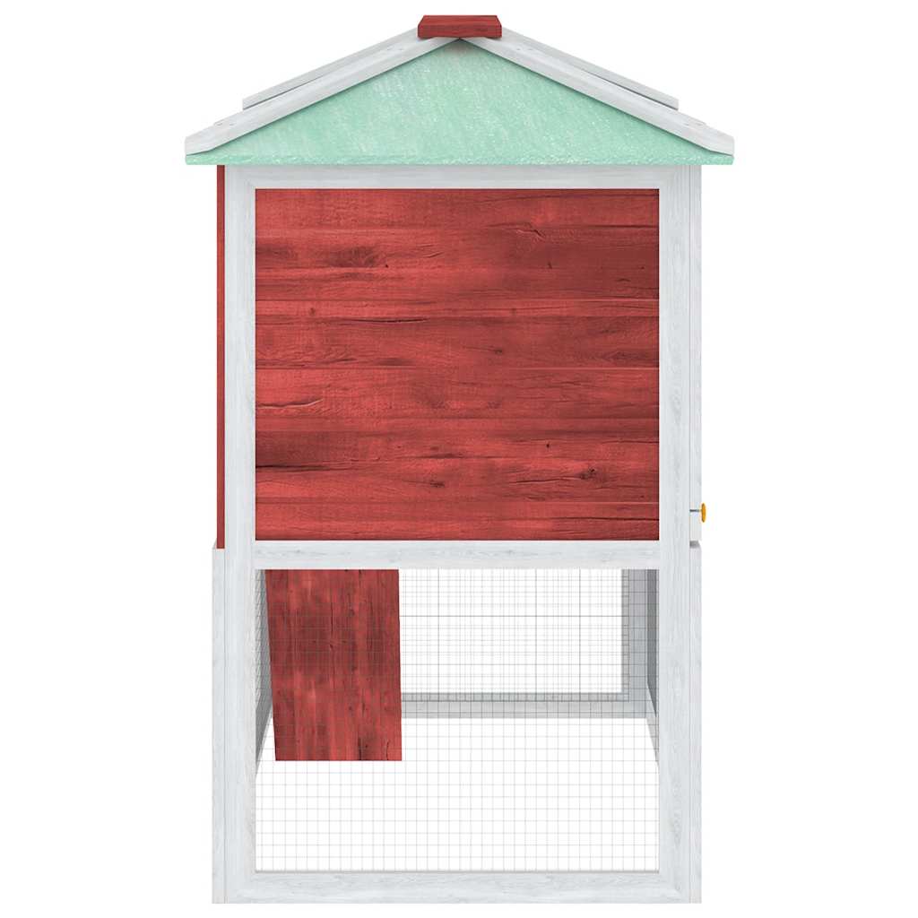 vidaXL Animal Rabbit Cage Double Floor Red Wood