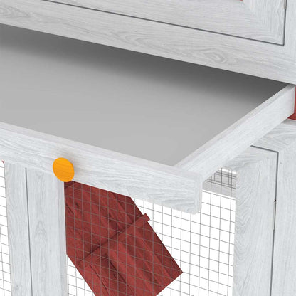 vidaXL Animal Rabbit Cage Double Floor Red Wood
