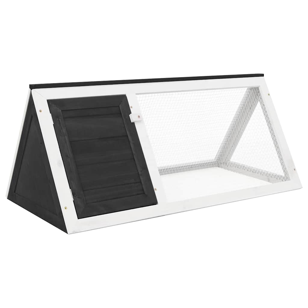 vidaXL Animal Rabbit Cage Grey Wood