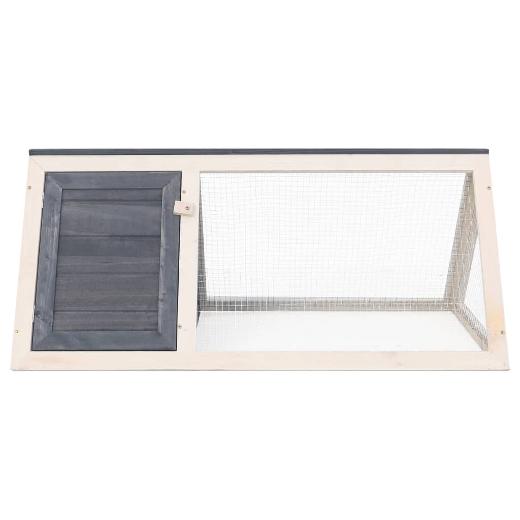 vidaXL Animal Rabbit Cage Grey Wood