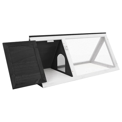vidaXL Animal Rabbit Cage Grey Wood