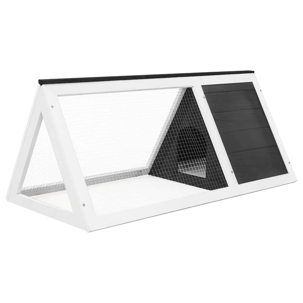 vidaXL Animal Rabbit Cage Grey Wood