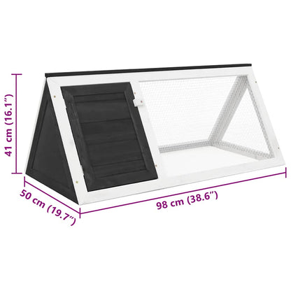 vidaXL Animal Rabbit Cage Grey Wood