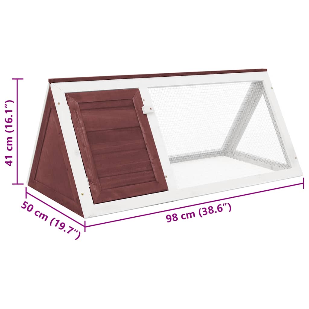 vidaXL Animal Rabbit Cage Brown Wood