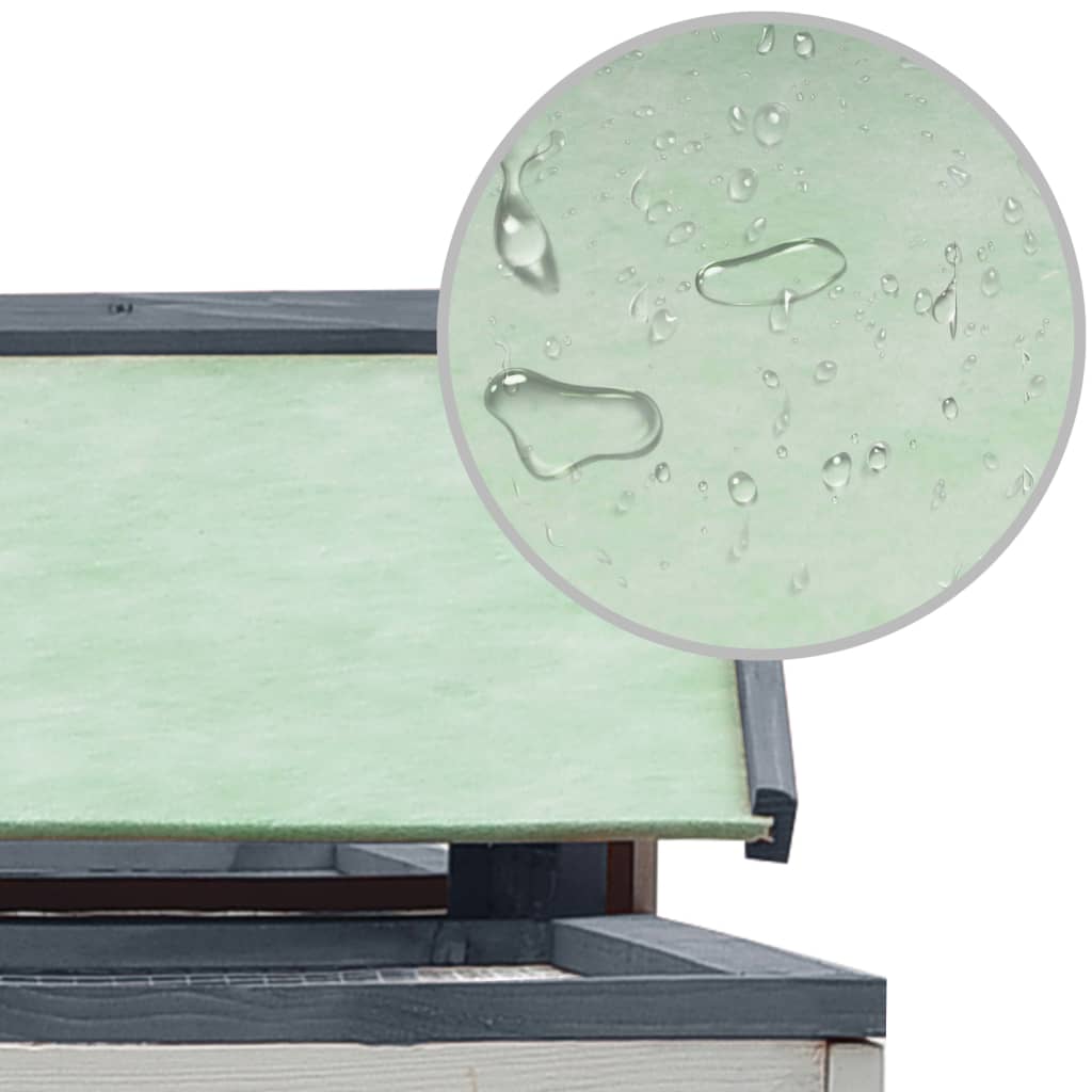 vidaXL Rabbit Hutch Grey 310x70x87 cm Solid Pine & Fir Wood