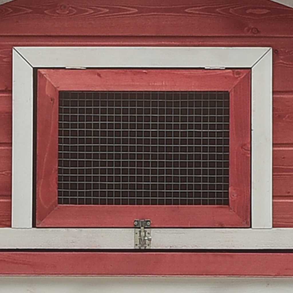 170860 vidaXL Rabbit Hutch Red 310x70x87 cm Solid Pine & Fir Wood