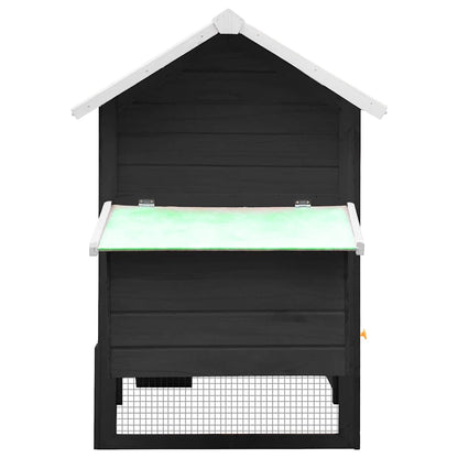 vidaXL Chicken Cage Grey 170x81x110 cm Solid Pine & Fir Wood