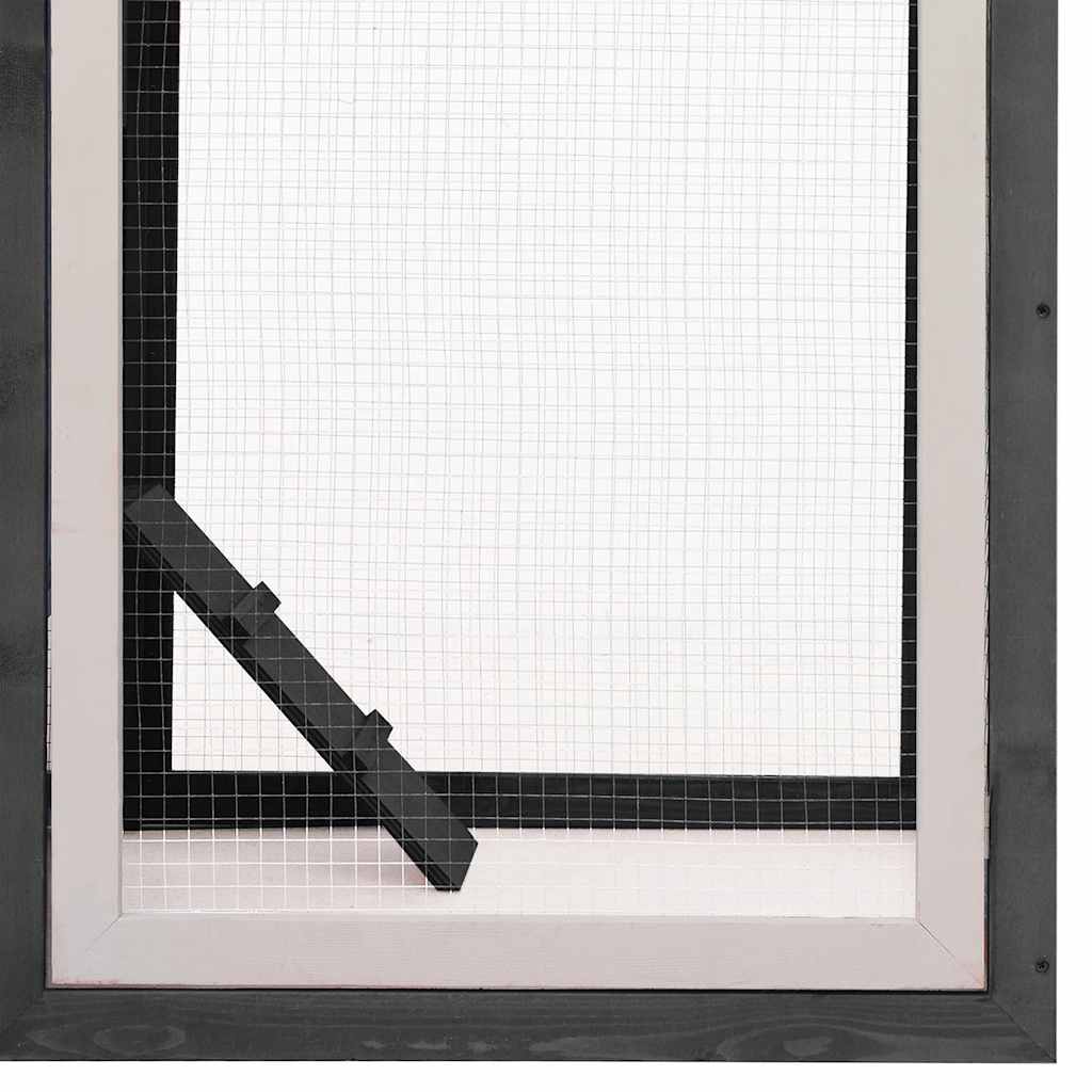 vidaXL Chicken Cage Grey 170x81x110 cm Solid Pine & Fir Wood