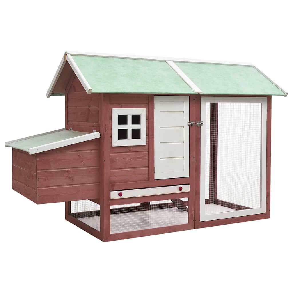 170862 vidaXL Chicken Cage Mocha 170x81x110 cm Solid Pine & Fir Wood