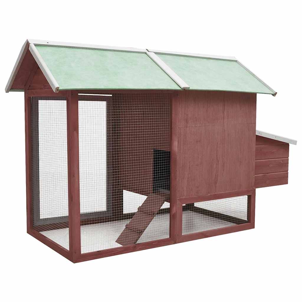 vidaXL Chicken Cage Mocha 170x81x110 cm Solid Pine & Fir Wood