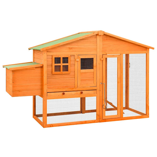 170864 vidaXL Chicken Coop with Nest Box Solid Fir Wood
