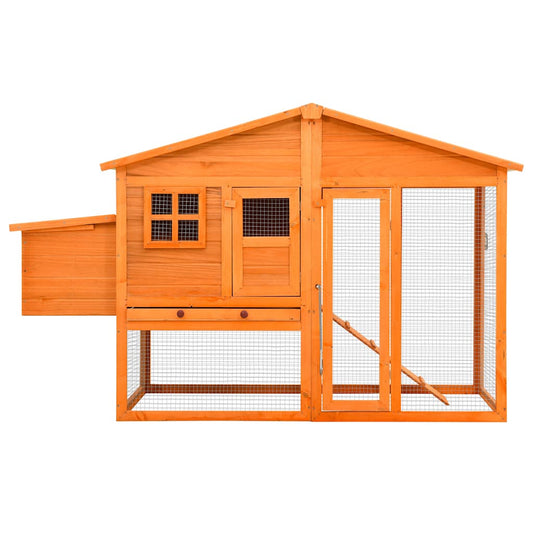 170864 vidaXL Chicken Coop with Nest Box Solid Fir Wood