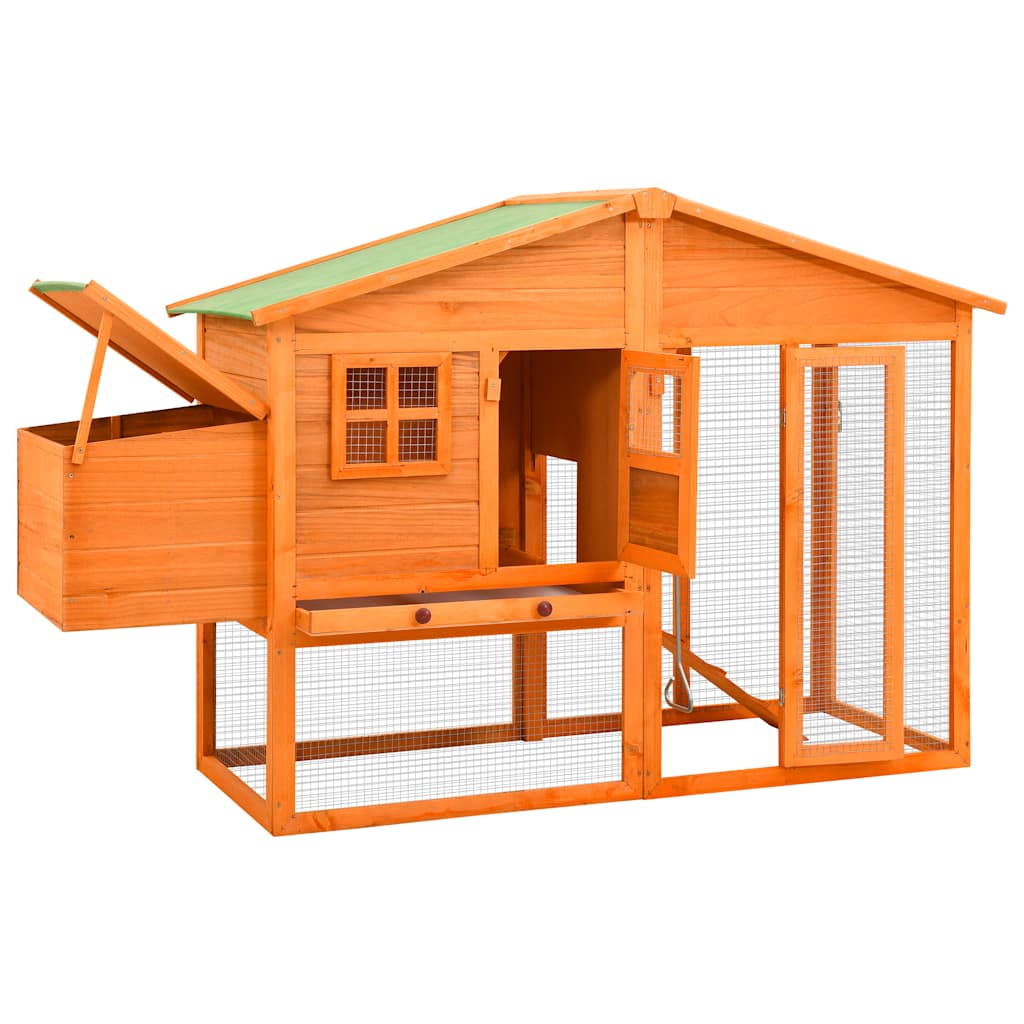 vidaXL Chicken Coop with Nest Box Solid Fir Wood