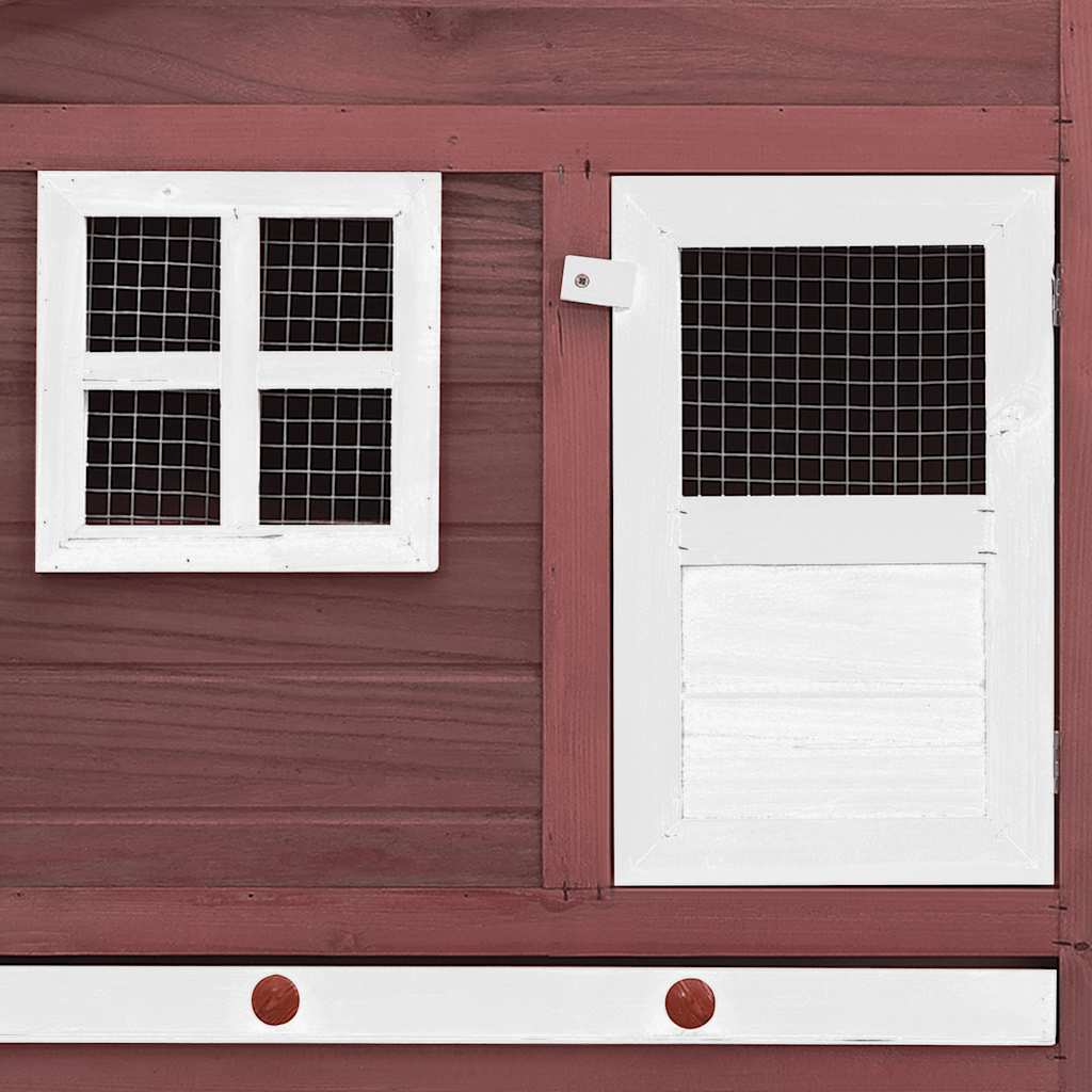 vidaXL Chicken Coop with Nest Box Mocha and White Solid Fir Wood