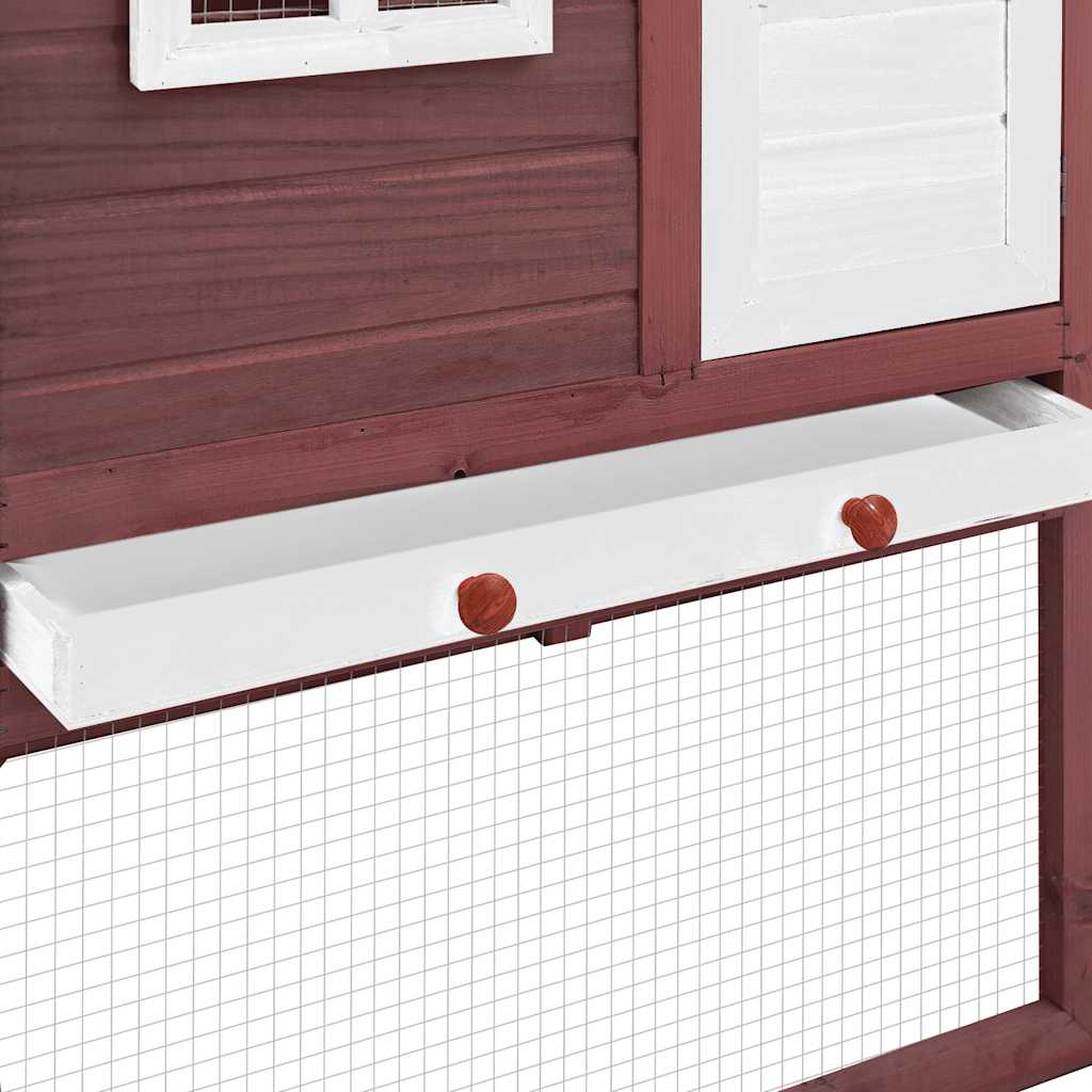vidaXL Chicken Coop with Nest Box Mocha and White Solid Fir Wood