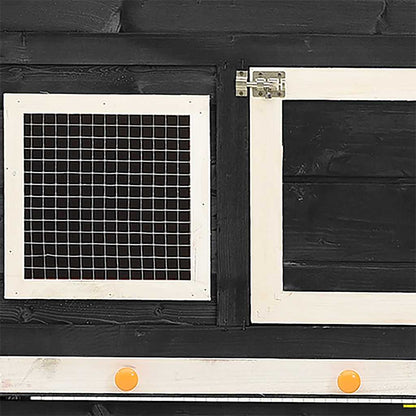 vidaXL Rabbit Hutch Grey and White 140x63x120 cm Solid Firwood