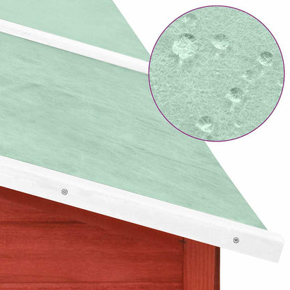 170875 vidaXL Outdoor Rabbit Hutch with Run Red and White Solid Fir Wood
