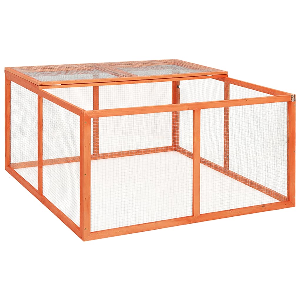 170876 vidaXL Rabbit Hutch 124x120x60 cm Solid Firwood
