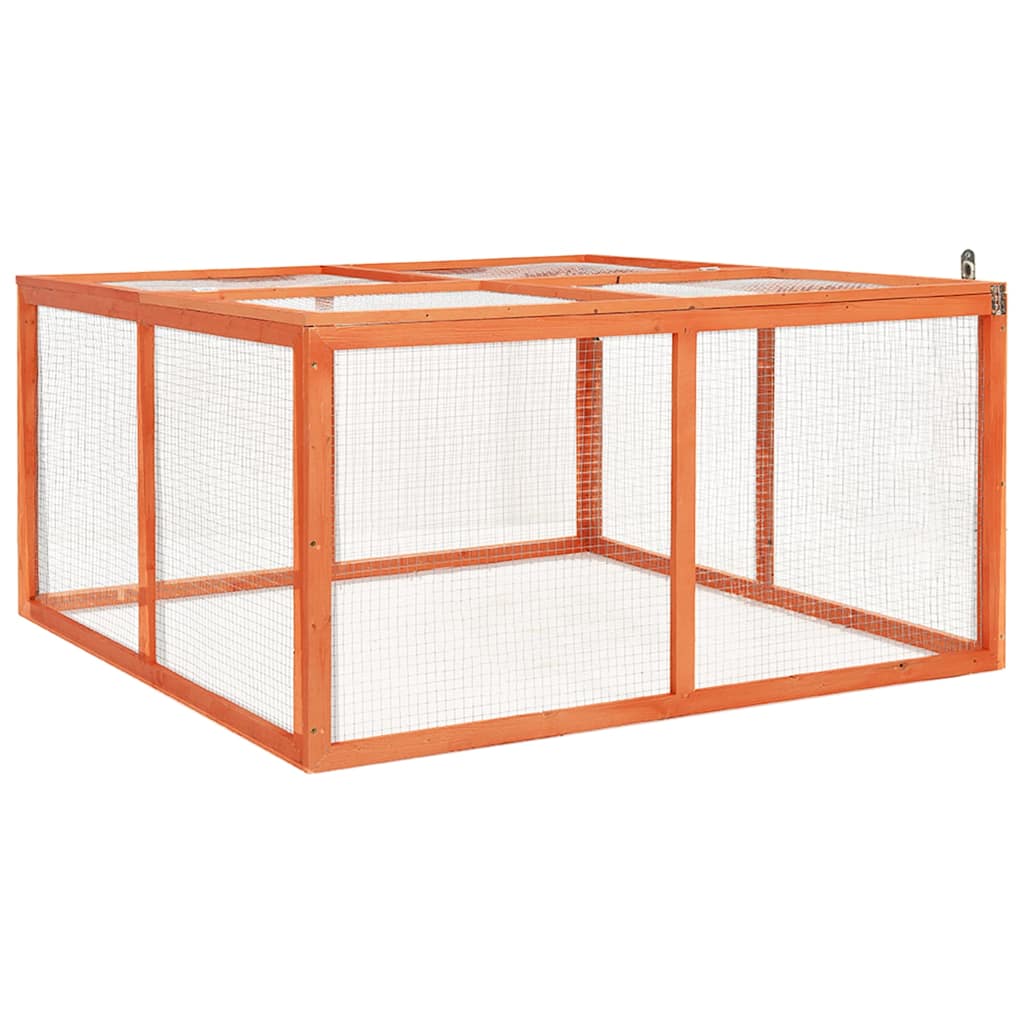 170876 vidaXL Rabbit Hutch 124x120x60 cm Solid Firwood