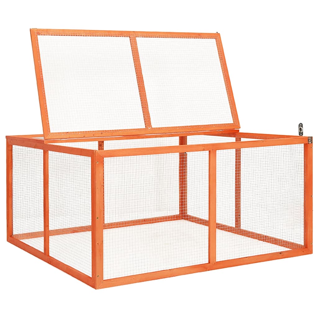 vidaXL Rabbit Hutch 124x120x60 cm Solid Firwood