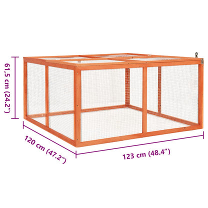 vidaXL Rabbit Hutch 124x120x60 cm Solid Firwood