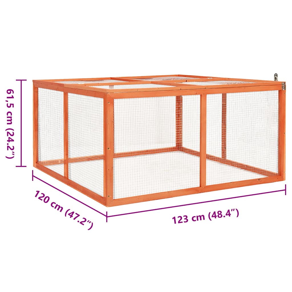 170876 vidaXL Rabbit Hutch 124x120x60 cm Solid Firwood