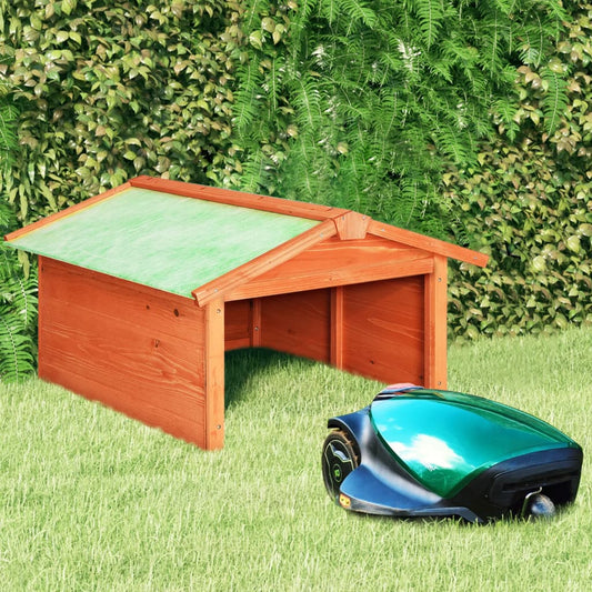 170878 vidaXL Robotic Lawn Mower Garage 72x87x50 cm Solid Firwood