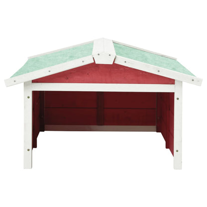 vidaXL Robotic Lawn Mower Garage 72x87x50 cm Red and White Firwood