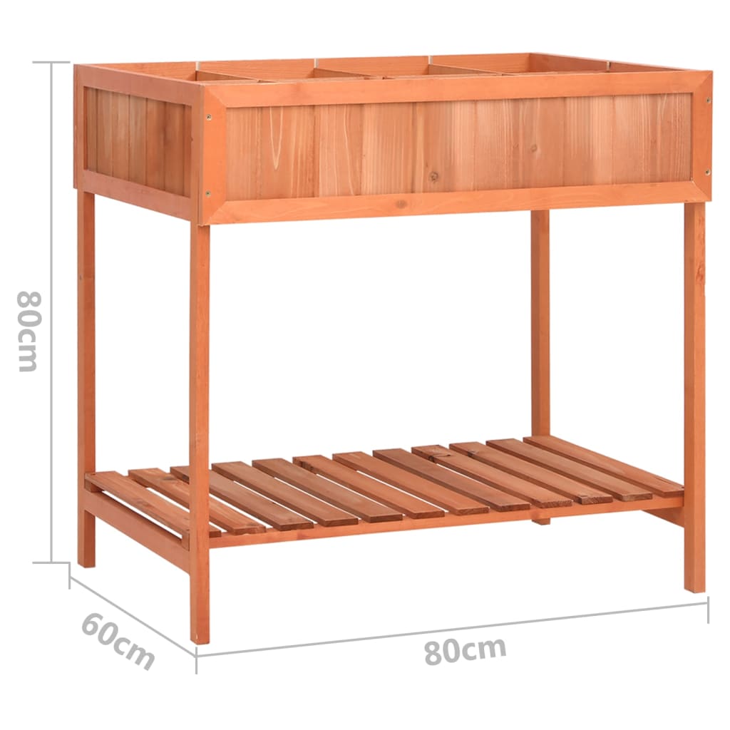 vidaXL Herb Planter 80x60x80 cm Solid Firwood