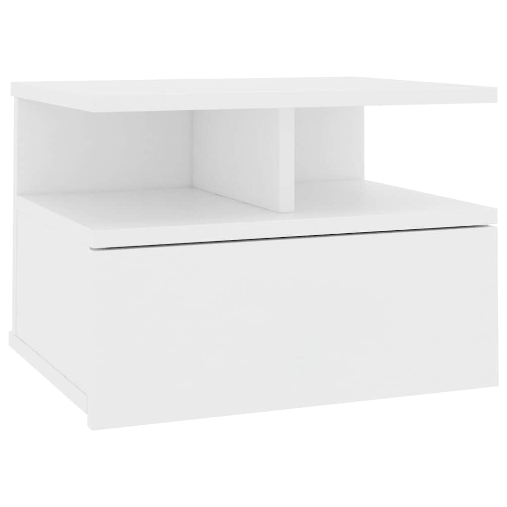 vidaXL Floating Nightstand | White | Engineered wood | Compact
