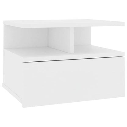 vidaXL Floating Nightstand | White | Engineered wood | Compact