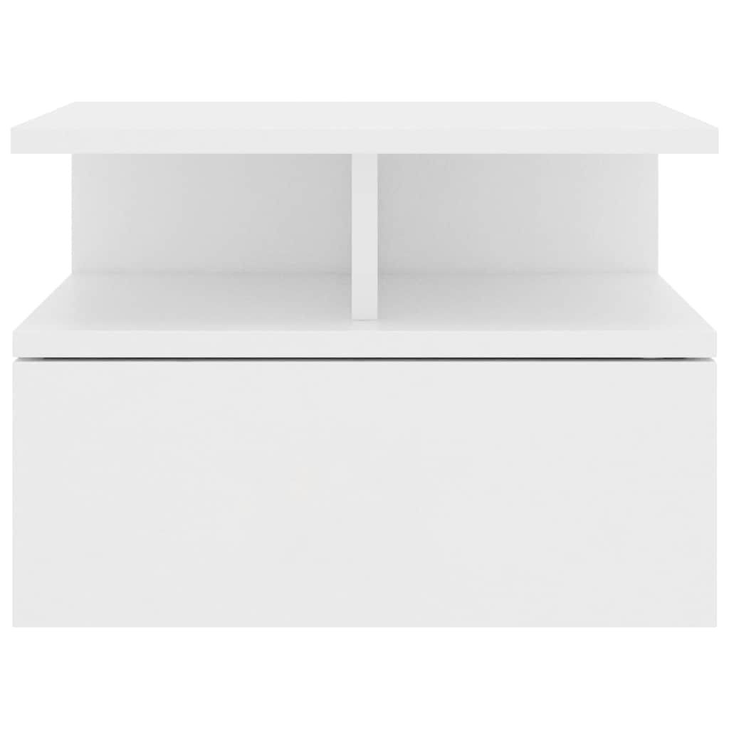 vidaXL Floating Nightstand | White | Engineered wood | Compact