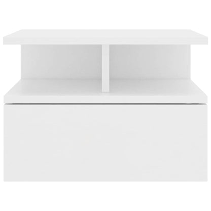 vidaXL Floating Nightstand | White | Engineered wood | Compact