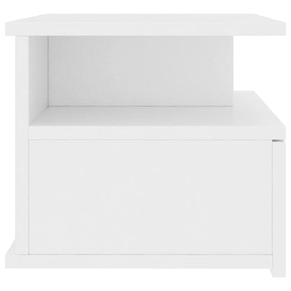 vidaXL Floating Nightstand | White | Engineered wood | Compact