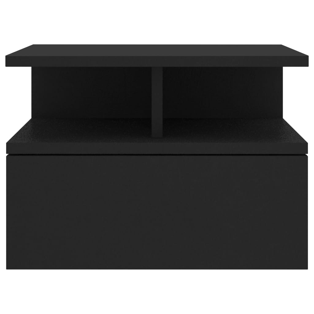vidaXL Floating Nightstand Black 40x31x27cm Engineered Wood
