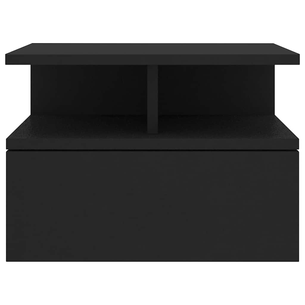 800407 vidaXL Floating Nightstand Black 40x31x27 cm Engineered Wood