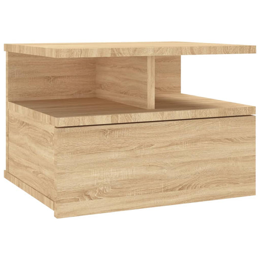 vidaXL Floating Nightstand | Sonoma Oak | Engineered Wood | Compact | Storage
