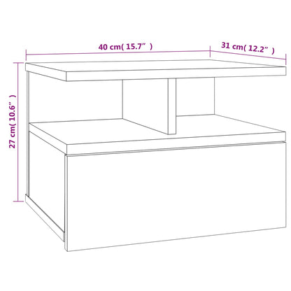 vidaXL Floating Nightstand Sonoma Oak 40x31x27cm Engineered Wood